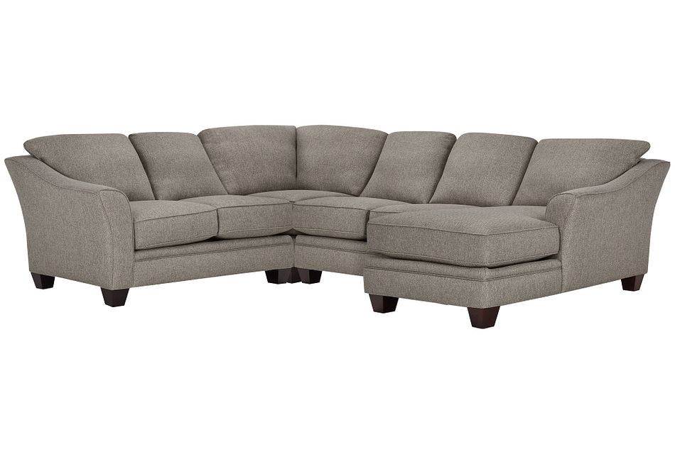 Avery Dark Gray Fabric Um Right, 3 Piece Avery Sectional Chaise Sleeper Sofa With Storage Ottoman