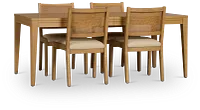 Pacific Light Tone Rectangular Table & 4 Upholstered Chairs