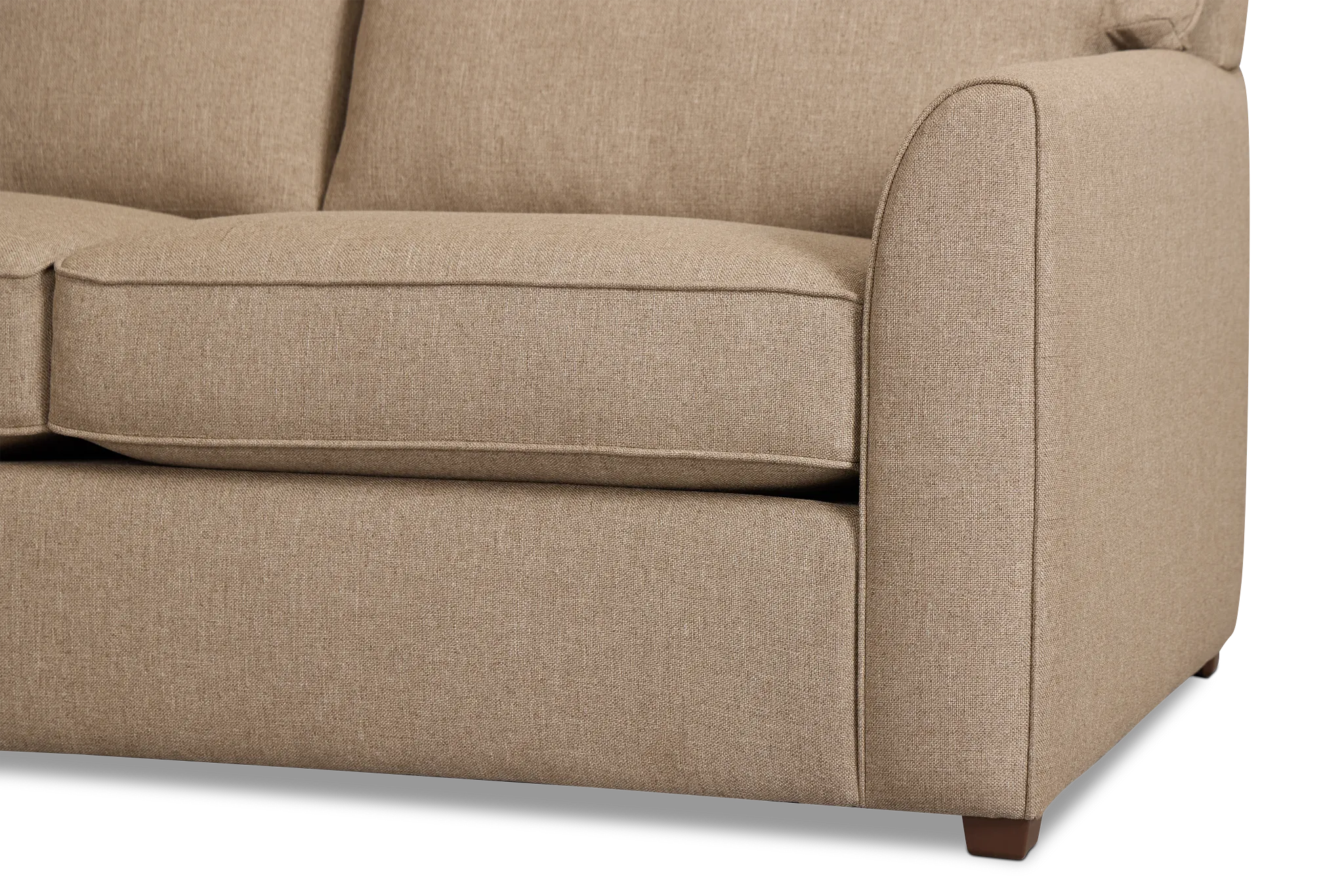 Tate Brown Fabric Medium Right Chaise Memory Foam Sleeper Sectional