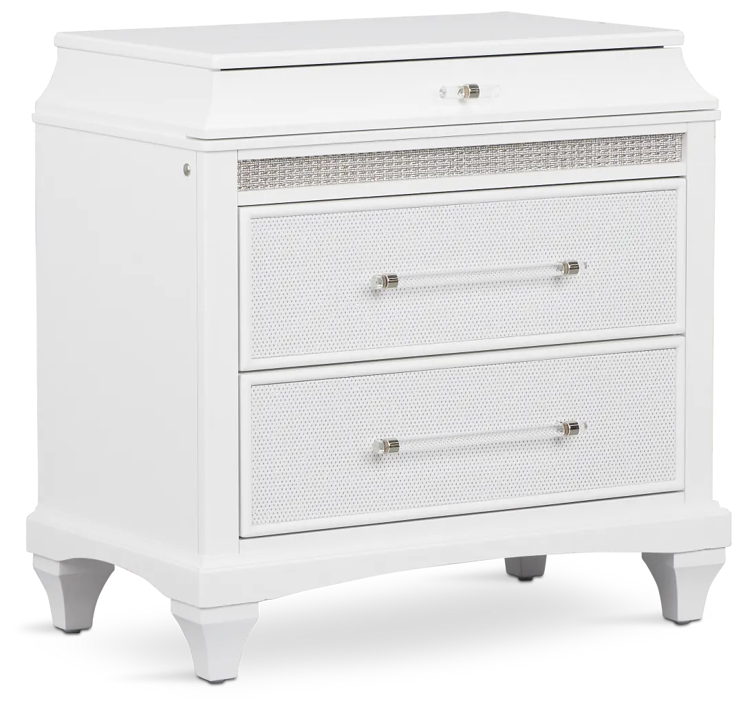 Milan White 2-drawer Nightstand