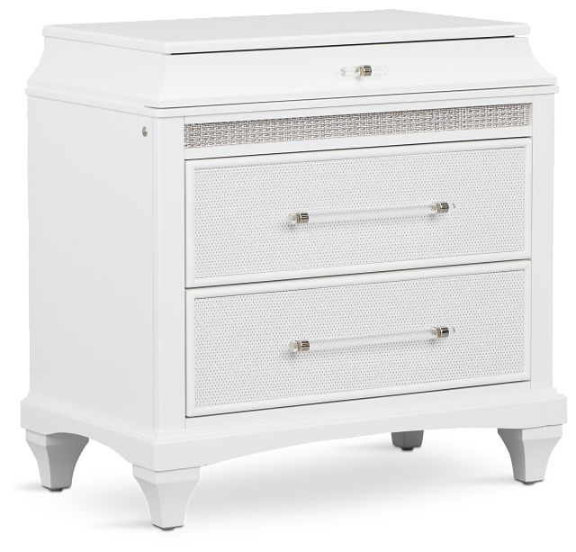 Milan White 2-drawer Nightstand