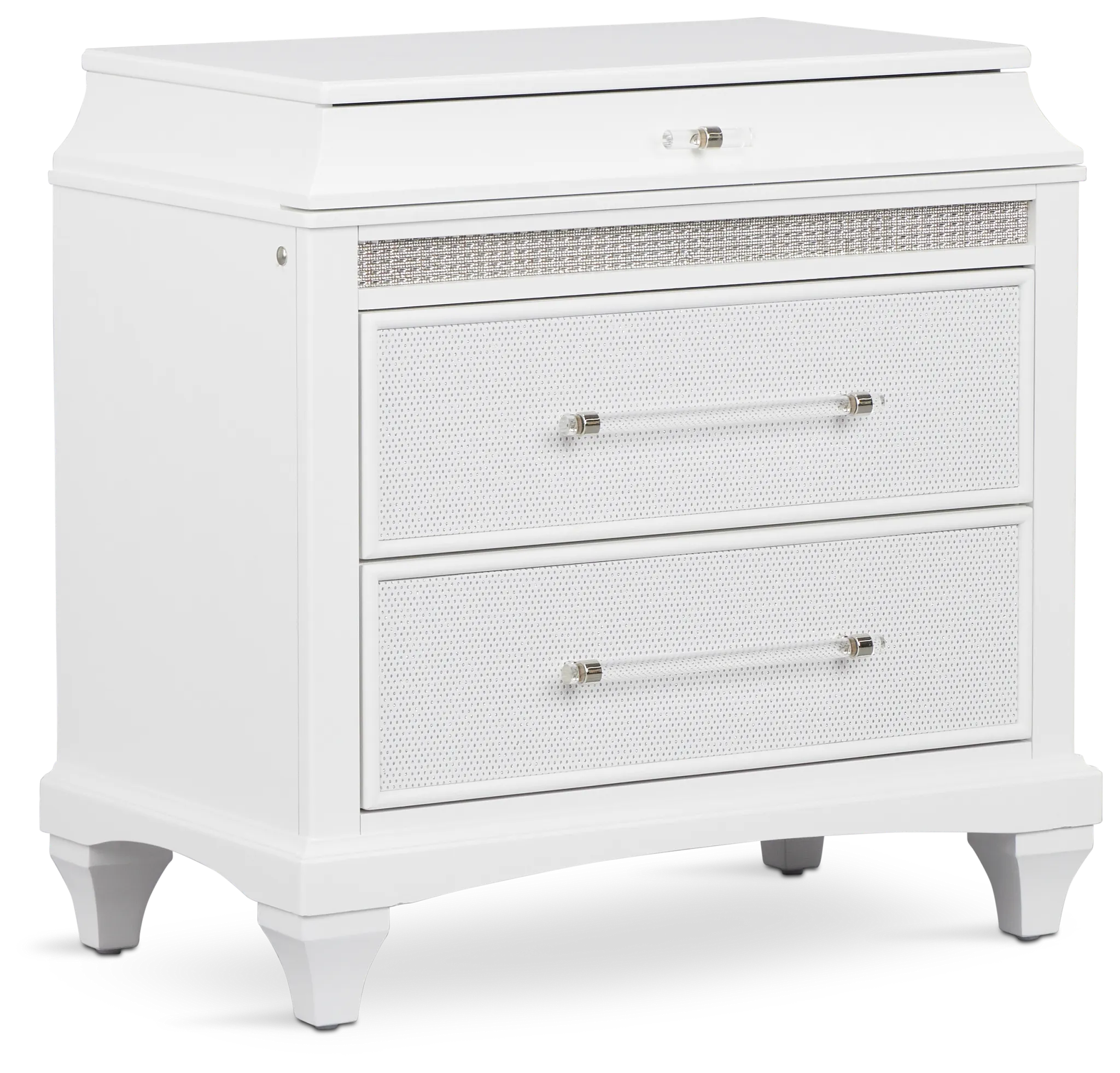 Milan White 2-drawer Nightstand