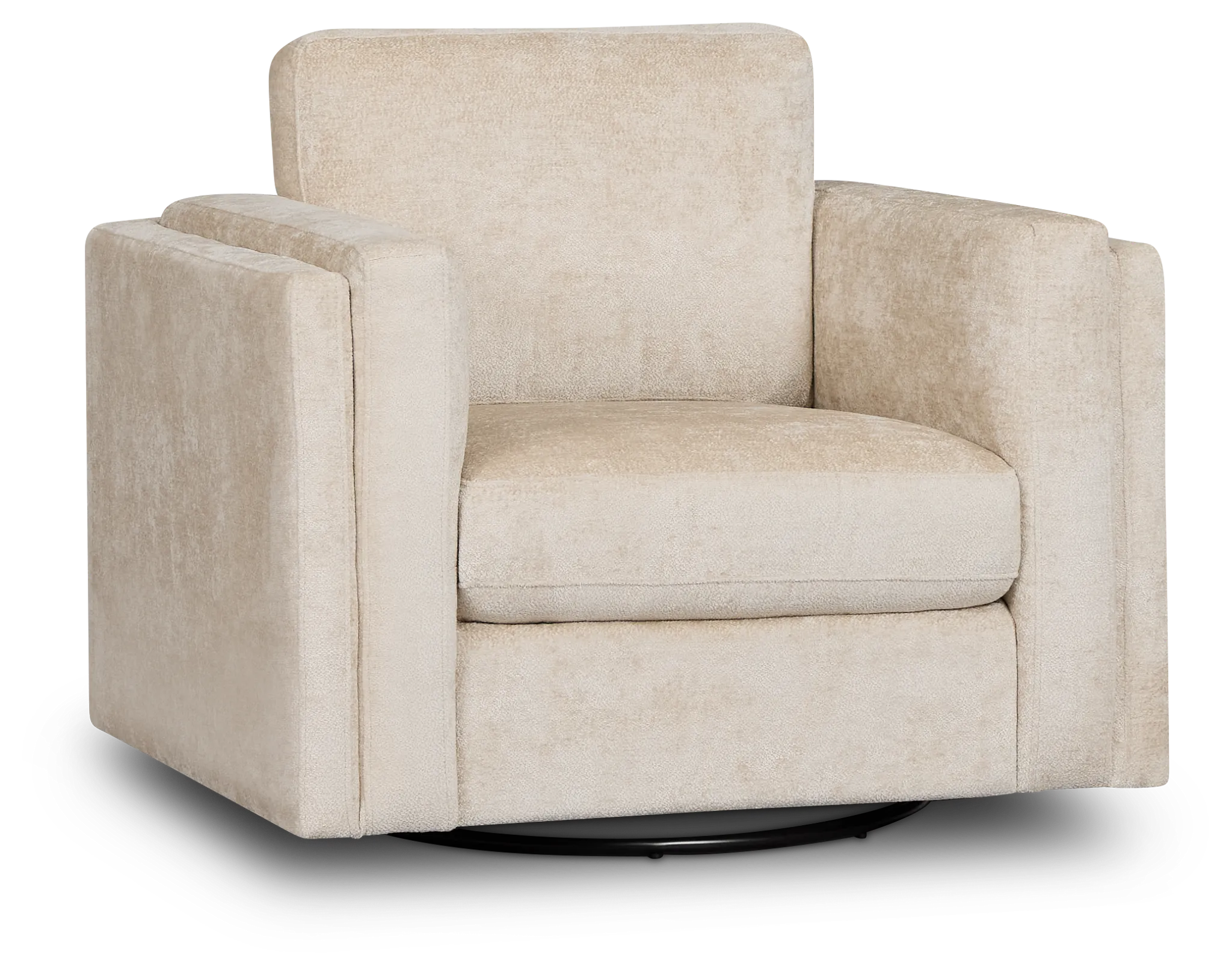 Farren Beige Fabric Swivel Chair
