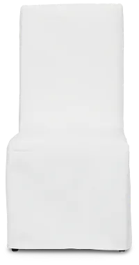 Destination White Long Slipcover Chair With Dark-tone Leg