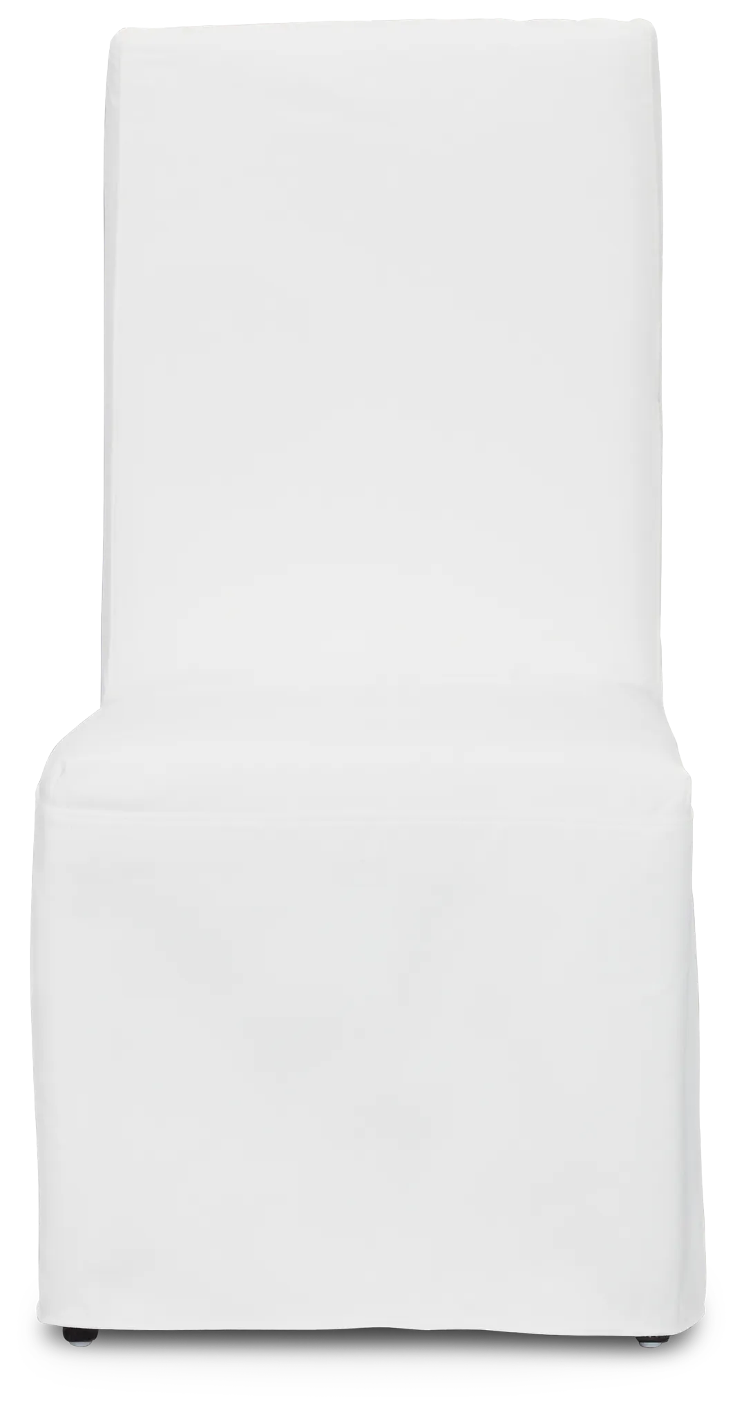 Destination White Long Slipcover Chair With Dark-tone Leg