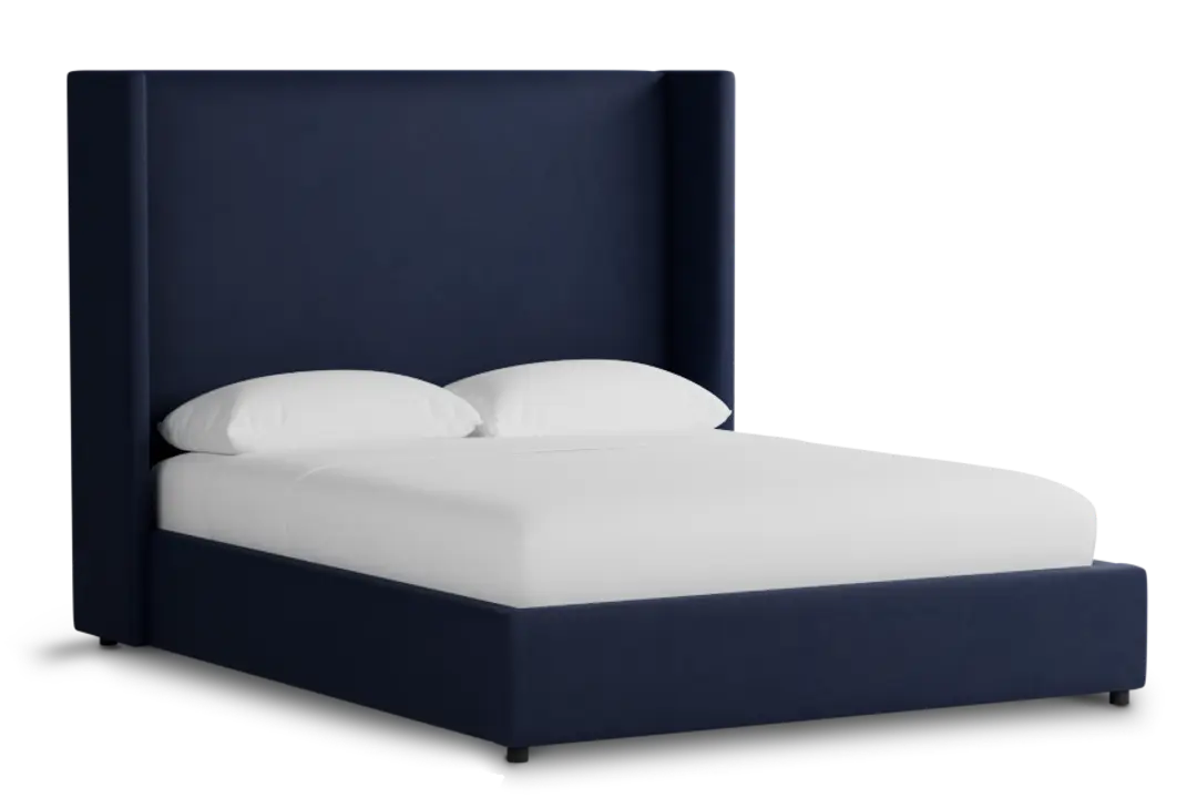 Captiva Joya Dark Blue 60" Upholstered Shelter Bed Captiva Joya Dark Blue 60" Upholstered Shelter Bed