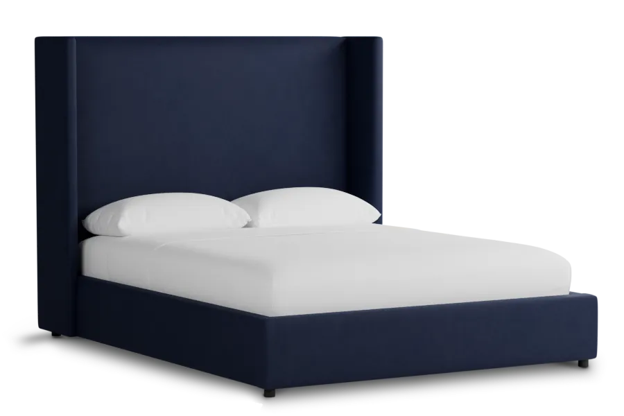 Captiva Joya Dark Blue 60" Upholstered Shelter Bed