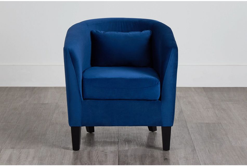 Stanton Dark Blue Velvet Accent Chair, (0)