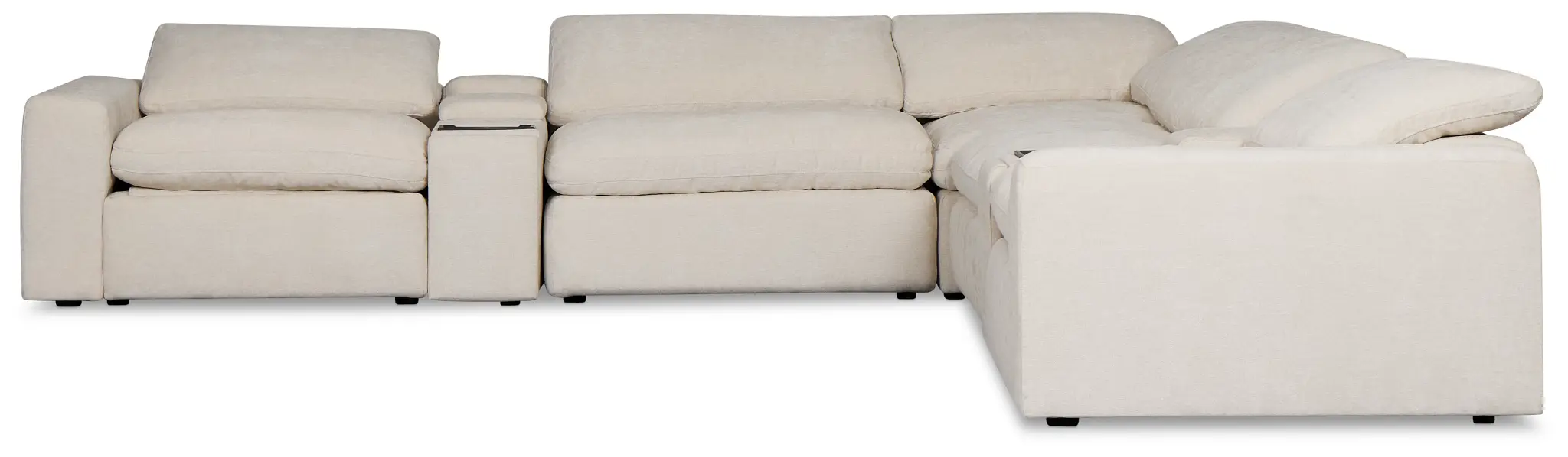 Drift Light Beige Fabric Large Dual Power Reclining Two-arm Sectional Drift Light Beige Fabric Large Dual Power Reclining Two-arm Sectional