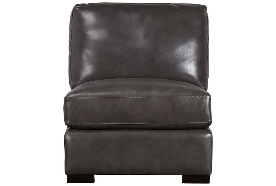 Germaine Dark Gray Leather Armless Chair Living Room City Furniture Germaine Dark Gray Leather Armless, Armless Leather Chair