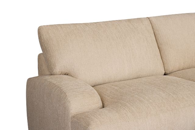 Alpha Beige Fabric Large Right Chaise Sectional