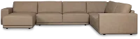 Kellan Taupe Leather Medium Left Chaise Sectional