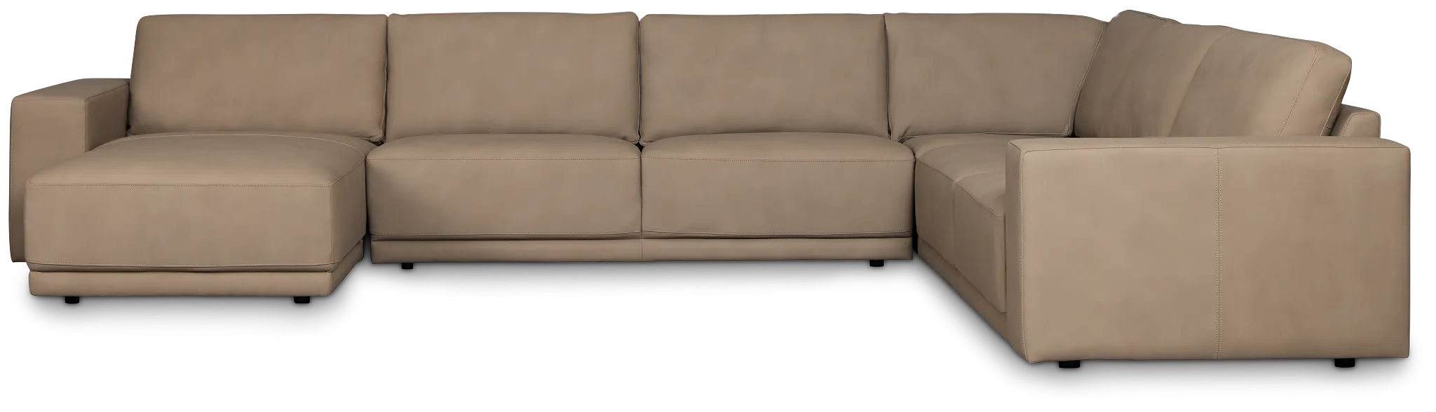 Kellan Taupe Leather Medium Left Chaise Sectional
