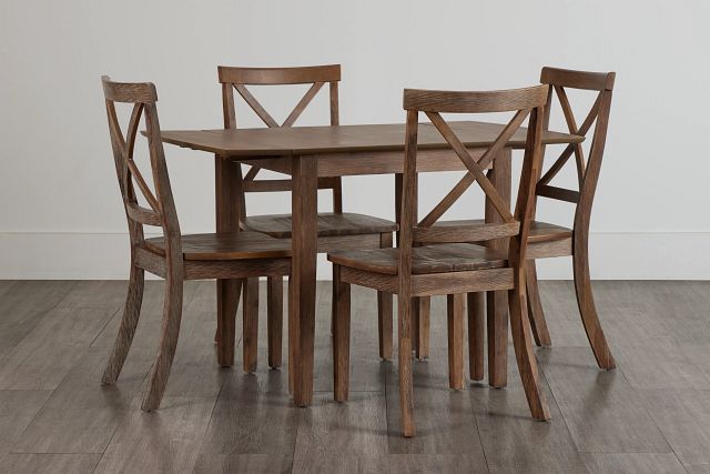 Woodstock Light Tone Drop Leaf Rectangular Table & 4 Wood Chairs (0)