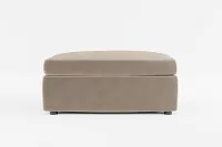 Destin Joya Beige Velvet Cocktail Ottoman