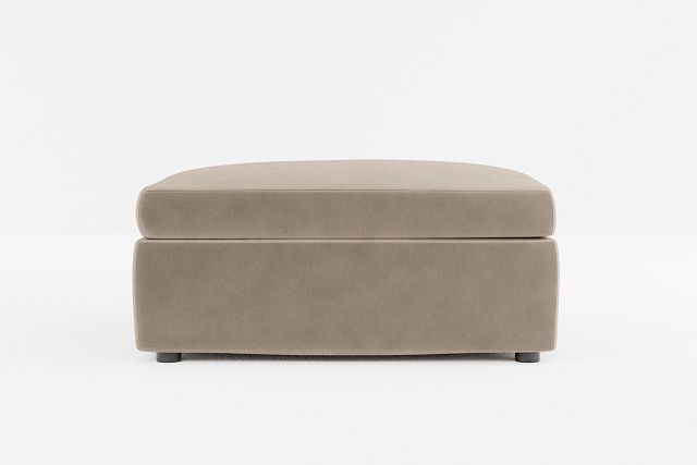 Destin Joya Beige Velvet Cocktail Ottoman