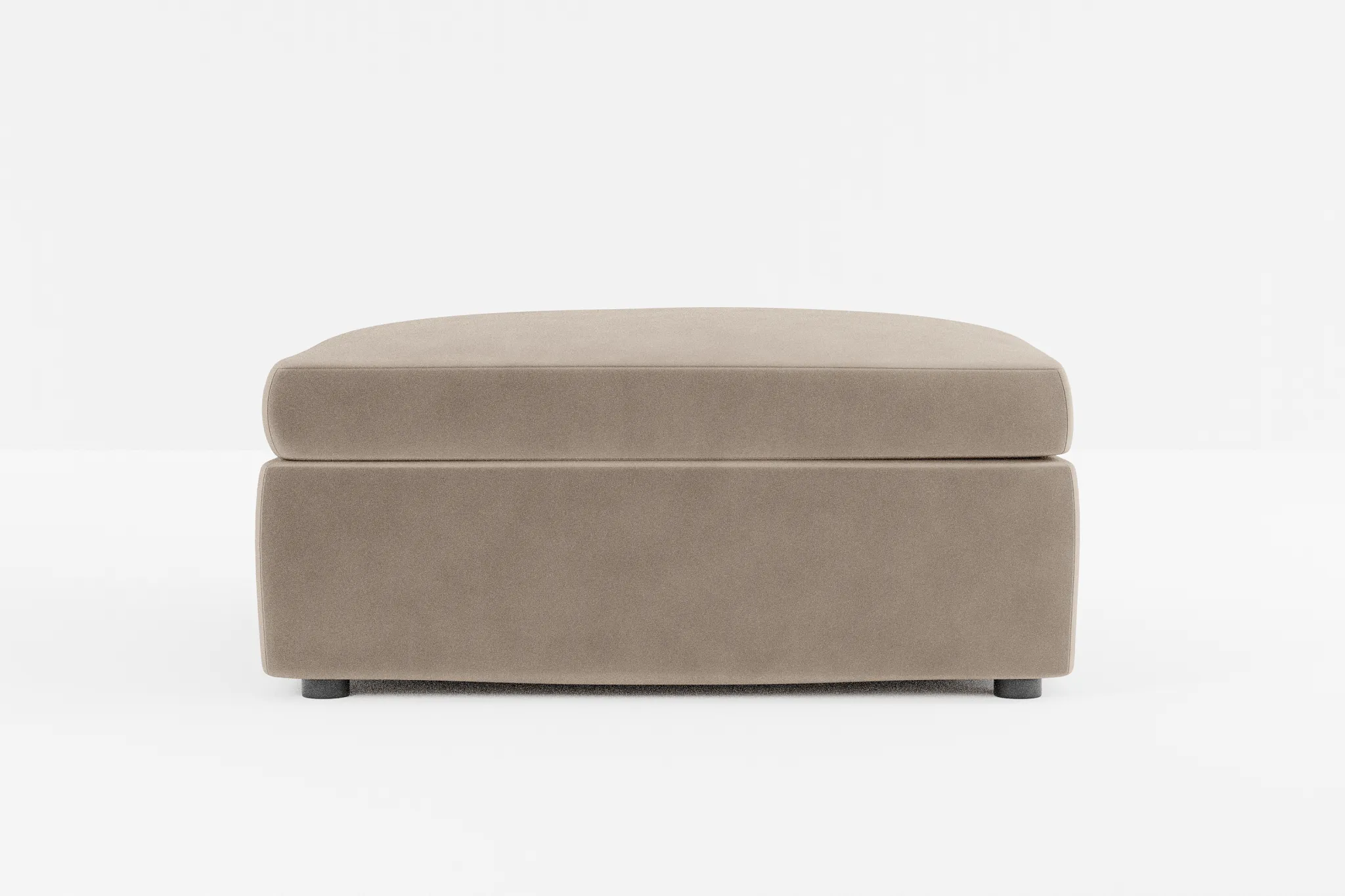 Destin Joya Beige Velvet Cocktail Ottoman