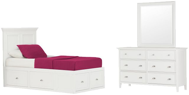 Spencer White 6-drawer Platform Storage Bedroom (1)