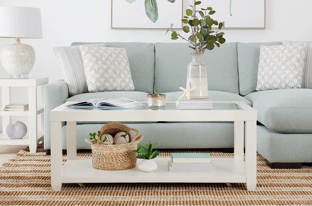 Hurley White Rectangular Coffee Table