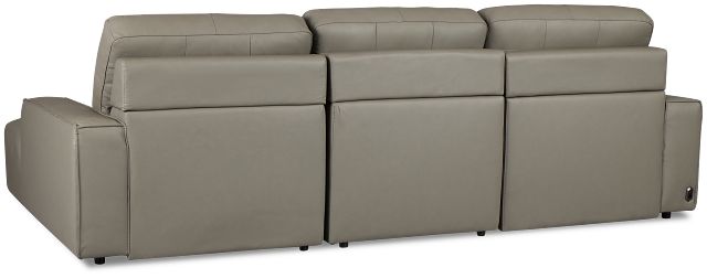 Rudy Gray Lthr/vinyl Right Dual Power Extension Chaise Sectional