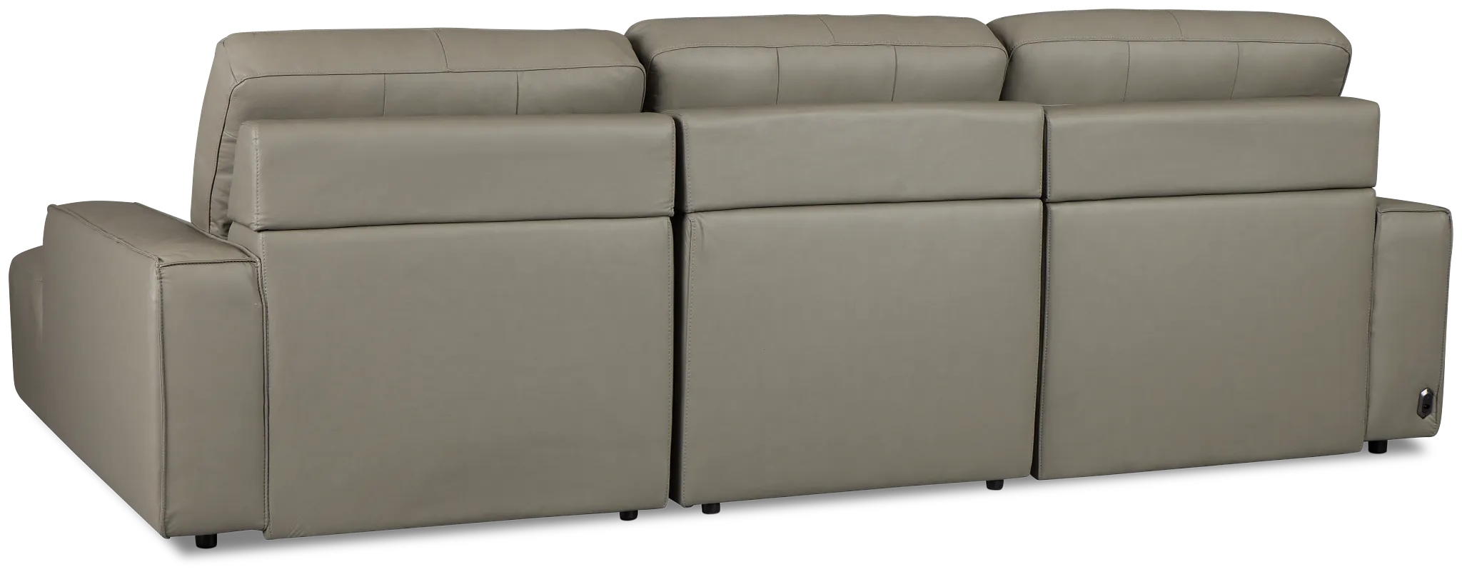 Rudy Gray Lthr/vinyl Right Dual Power Extension Chaise Sectional