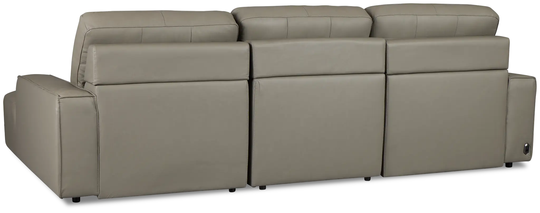 Rudy Gray Lthr/vinyl Right Dual Power Extension Chaise Sectional Rudy Gray Lthr/vinyl Right Dual Power Extension Chaise Sectional