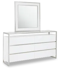 Miami White Dresser & Mirror