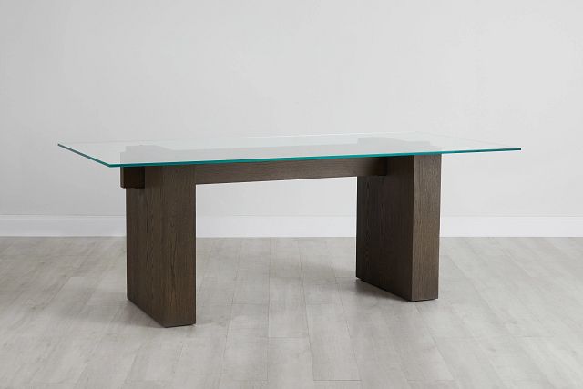 Oakland Dark Tone Glass Rectangular Table