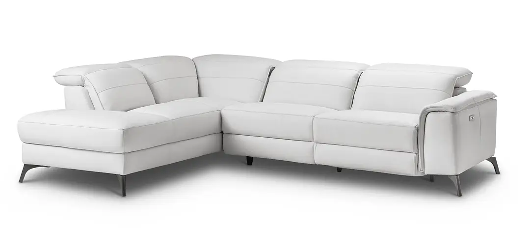 Pearson White Leather Left Bumper Power Reclining Sectional Pearson White Leather Left Bumper Power Reclining Sectional