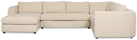 Alma Light Beige Fabric Medium Left Chaise Sectional