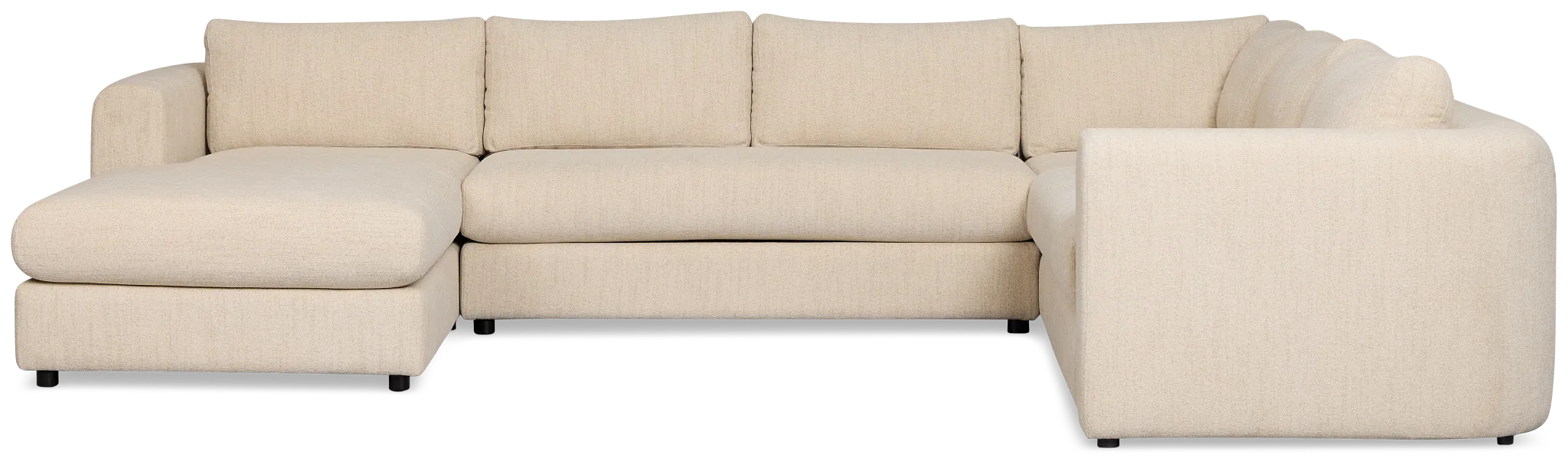 Alma Light Beige Fabric Medium Left Chaise Sectional