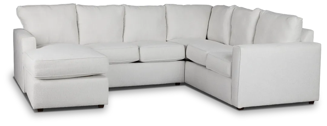 Avalon White Fabric Left Chaise Sectional