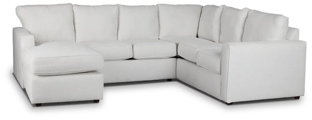 Avalon White Fabric Left Chaise Sectional Avalon White Fabric Left Chaise Sectional