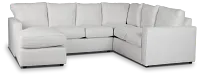 Avalon White Fabric Left Chaise Sectional