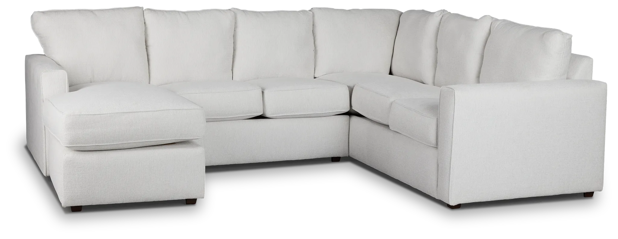 Avalon White Fabric Left Chaise Sectional