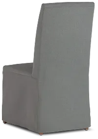 Destination Light Gray Long Slipcover Chair With Light Tone Leg