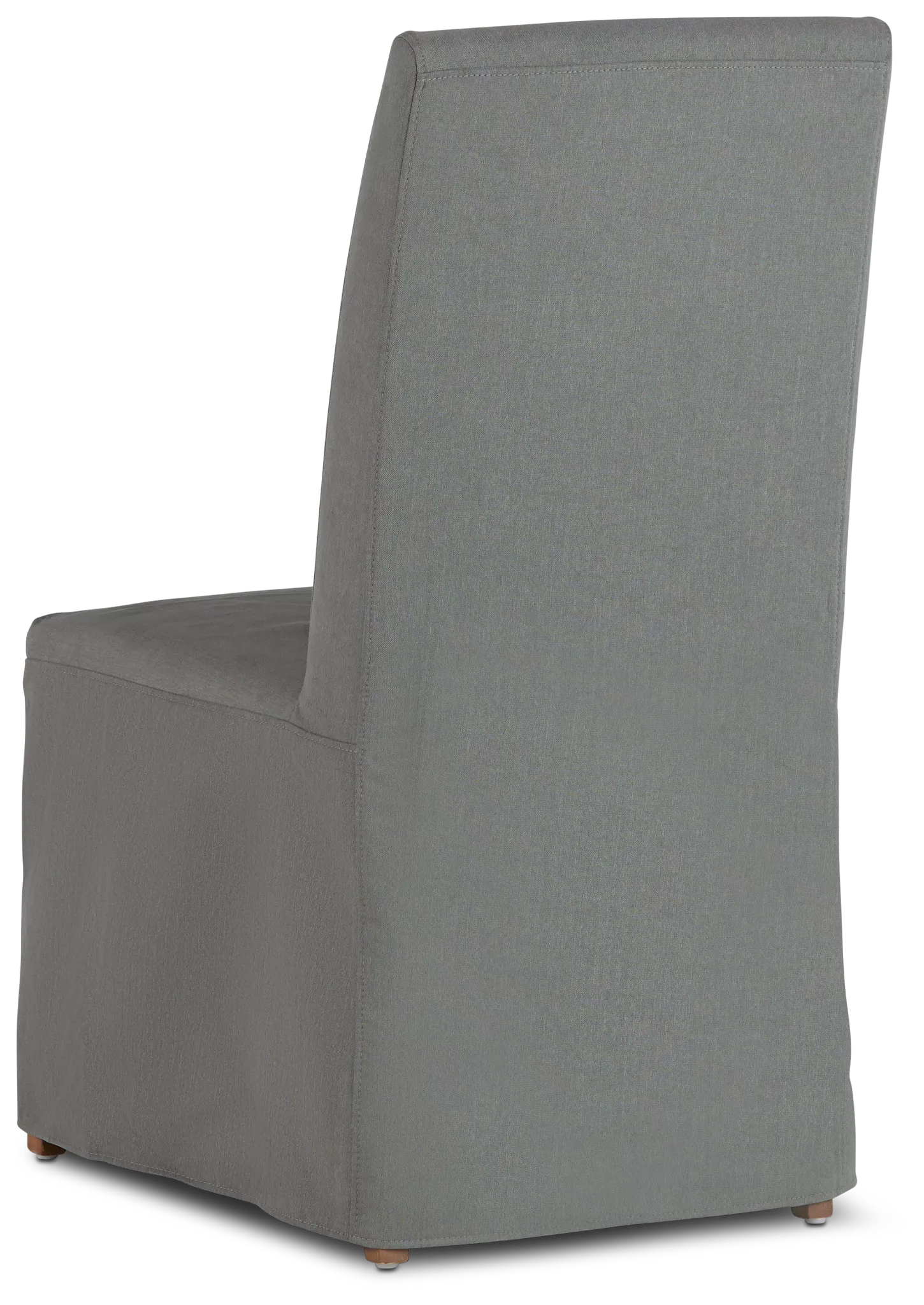 Destination Light Gray Long Slipcover Chair With Light Tone Leg