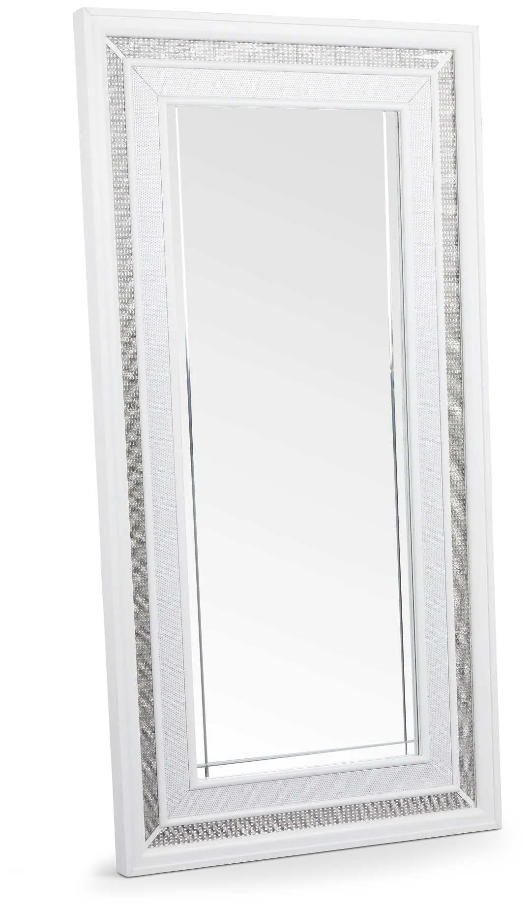 Milan White Floor Mirror