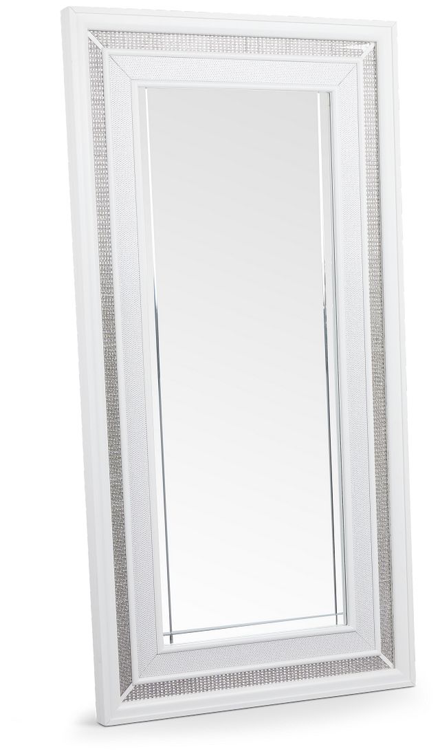 Milan White Floor Mirror