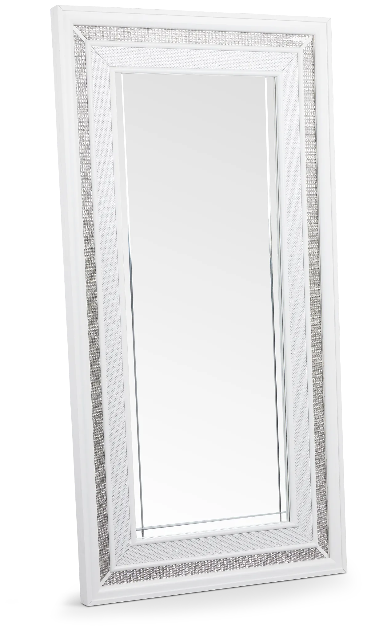 Milan White Floor Mirror