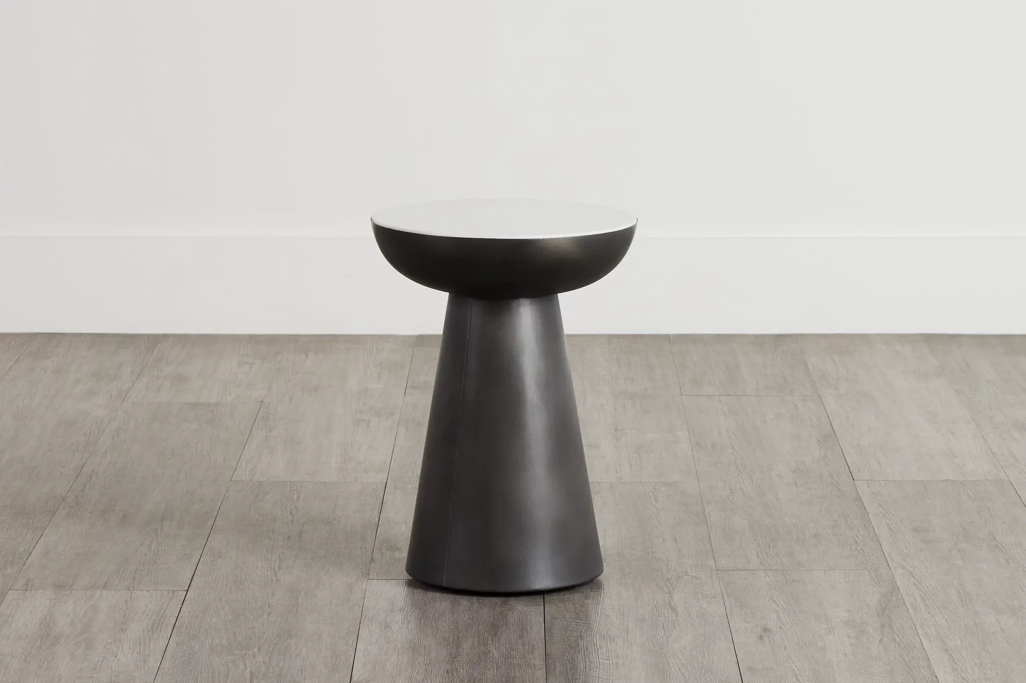 Darby White Marble Round Chairside Table Darby White Marble Round Chairside Table