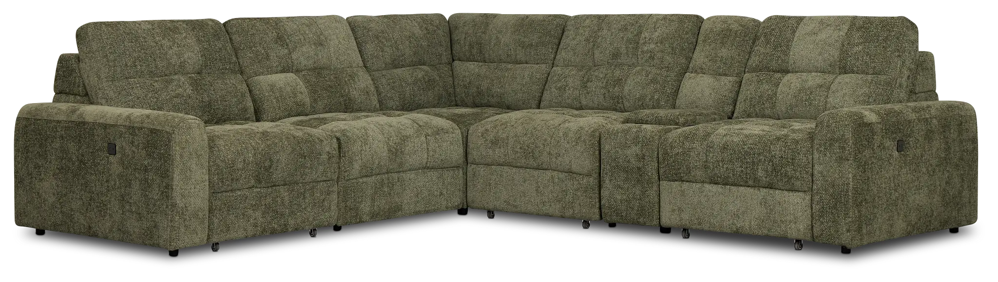 Hendrix Green Fabric Medium Tri Power 2 Arm Extension Chaise Sectional Hendrix Green Fabric Medium Tri Power 2 Arm Extension Chaise Sectional