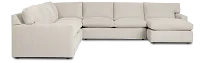 Hudson Gray Fabric Large Right Chaise Sectional