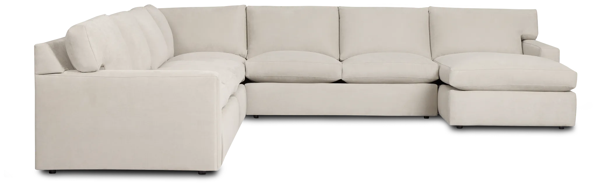 Hudson Gray Fabric Large Right Chaise Sectional