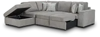 Blakely Gray Fabric Small Left Bumper Sleeper Sectional