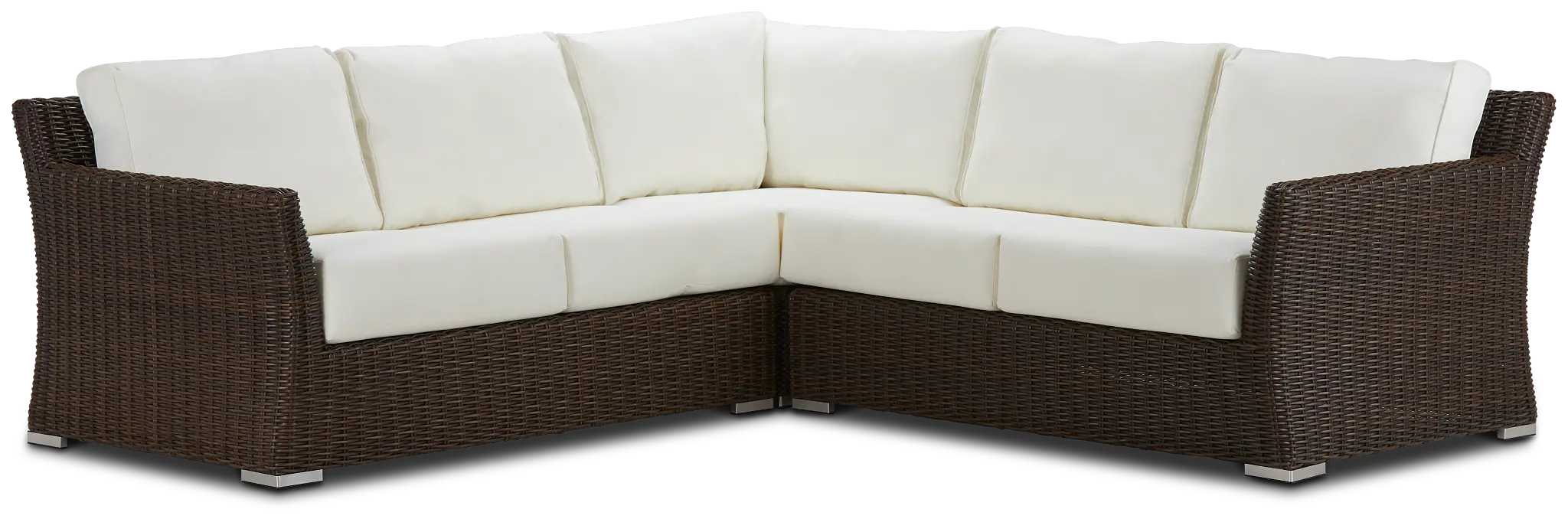 Southport White Woven Small Two-arm Sectional Southport White Woven Small Two-arm Sectional