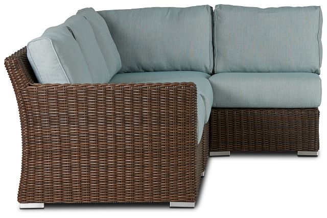 Southport Teal Left 4-piece Modular Sectional