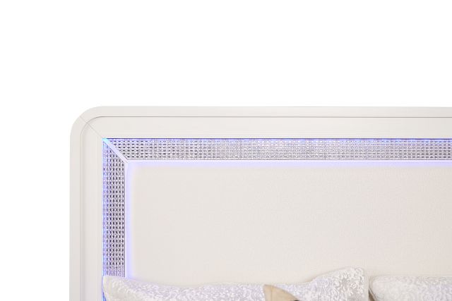 Milan White Uph Panel Bed