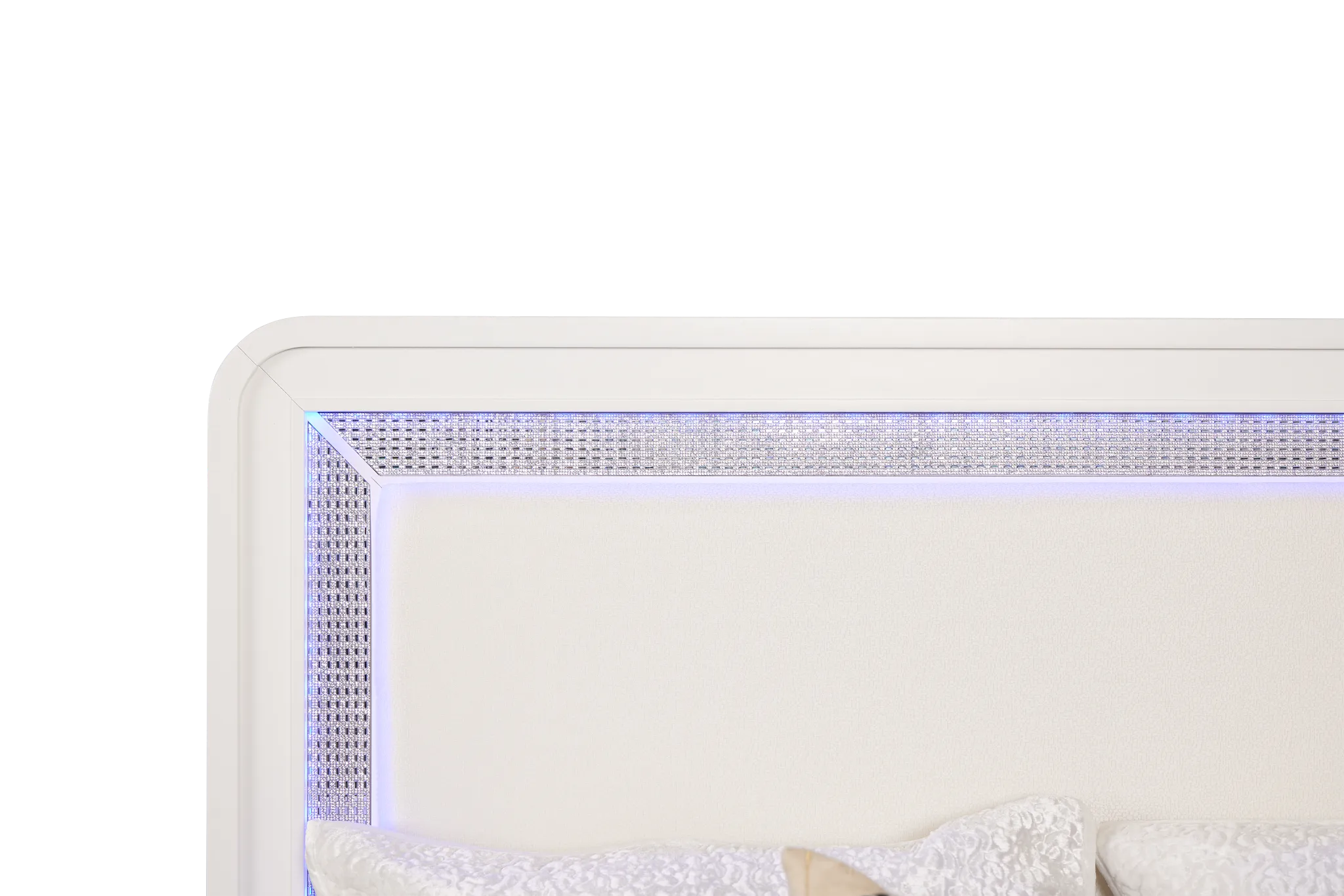 Milan White Uph Panel Bed