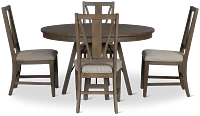 Heron Cove Light Tone Round Table & 4 Wood Chairs